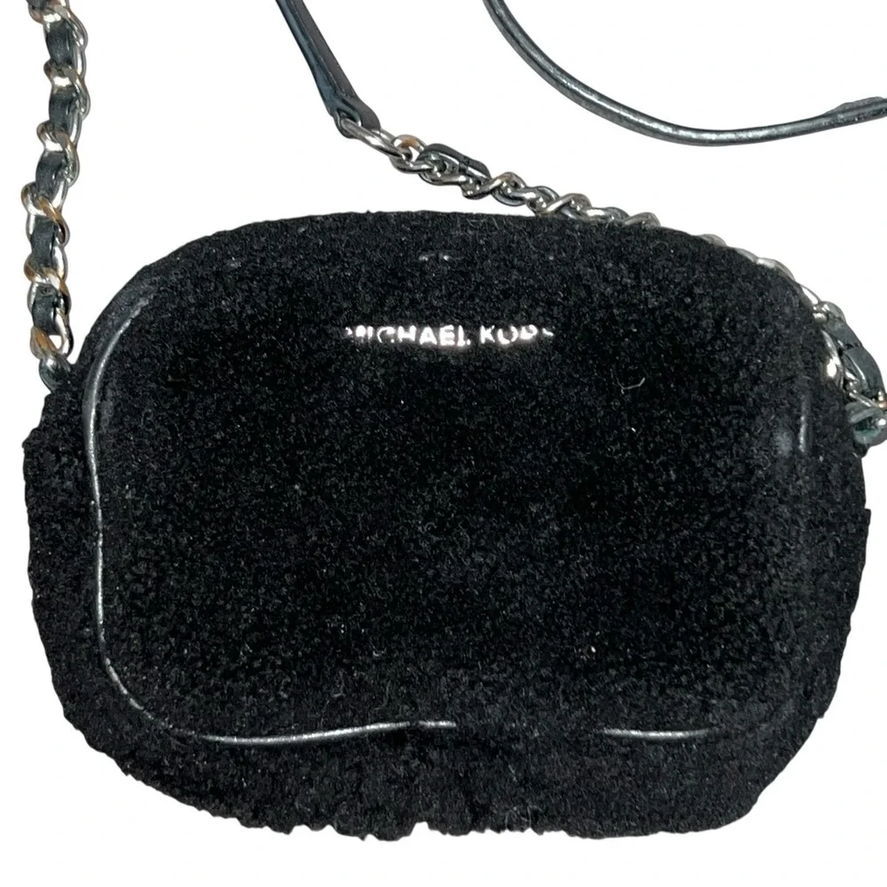MICHAEL Michael Kors Jet Set Travel Small‎ Chain Shearling Crossbody Black Purse